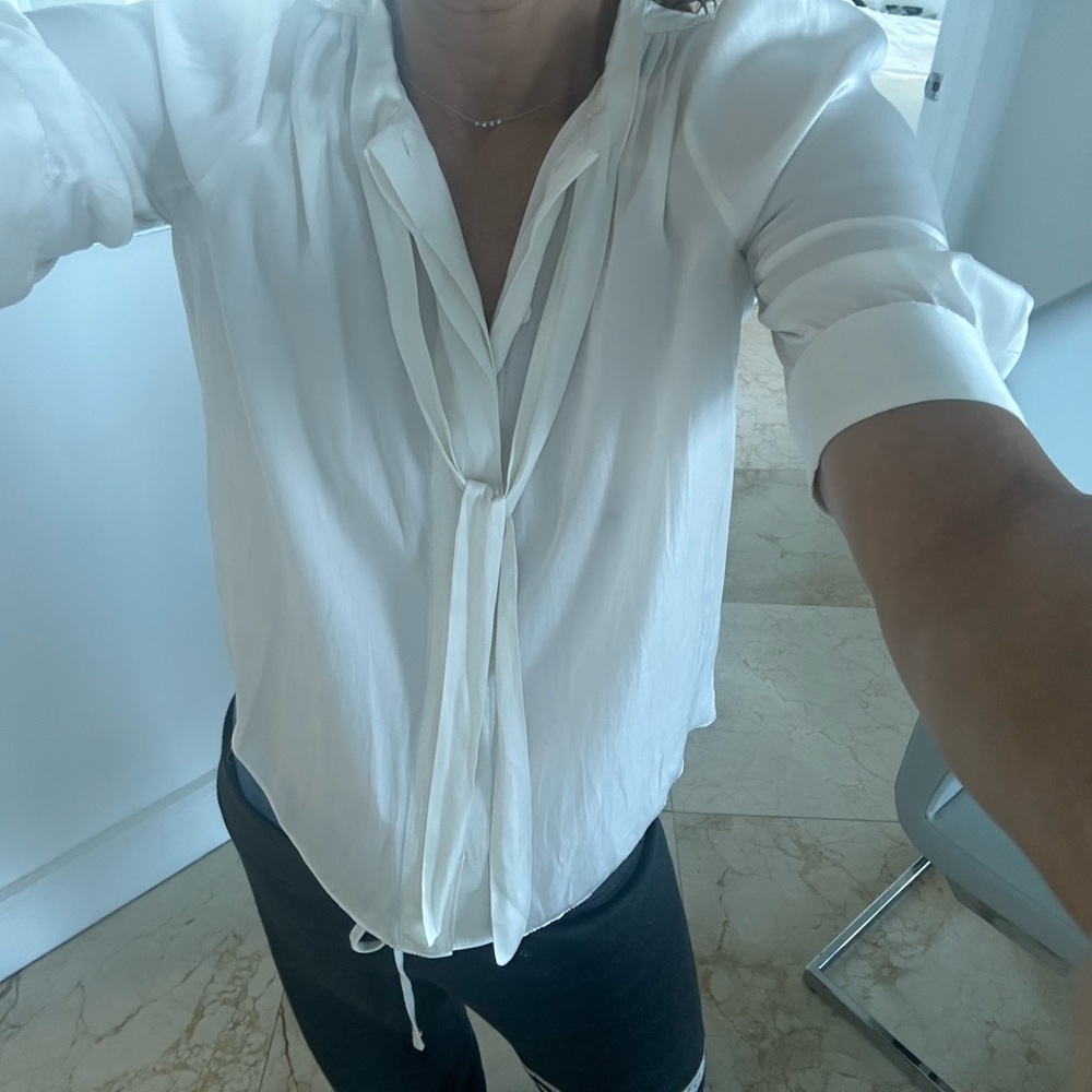 Zadig and Voltaire silk button down shirt white shirt. Great condition